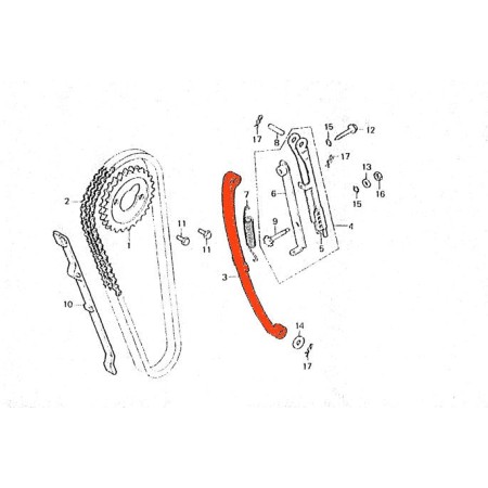 Distribution - Tendeur de chaine - CA125 - CB125T - CM185T - CM200T