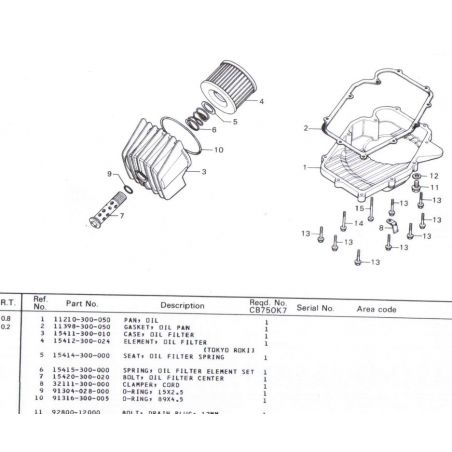 Liste de pieces - Parts List - CB750 Four - K7 - Version - informatique - Format PDF