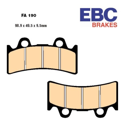 Frein - Jeu de Plaquettes - Semi-synthetic - EBC - FA-190-V