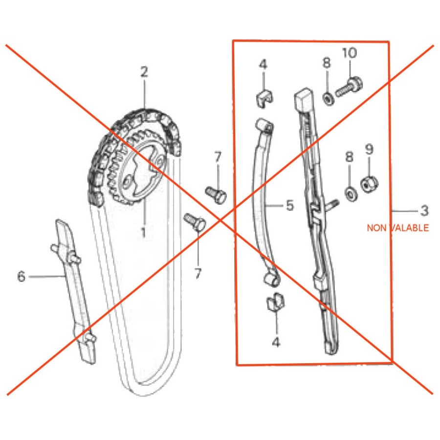 Service Moto Pieces|Moteur - distribution - Guide Chaine - 12771-05200 - DR125 - ... - GN125 - ... - GZ125|Distribution|33,10 €