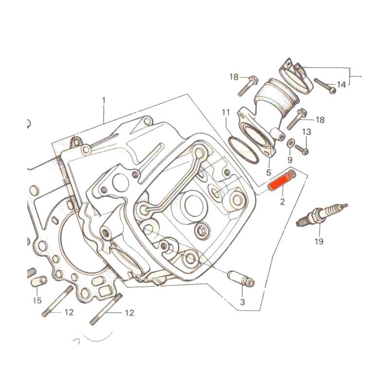 Service Moto Pieces|Moteur - Guide de Soupape - Admission / Echappement - CX400 - CX500 - VT750 - VT1100 .......|Couvercle culasse - cache culbuteur|41,20 €