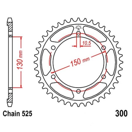 Transmission - Couronne - 525 - JTR-300 - 42 Dents 