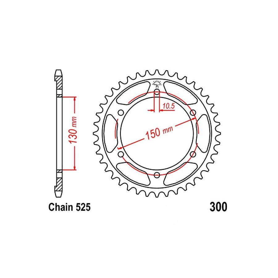 Transmission - Couronne - 525 - JTR-300 - 39 Dents Transmission - Couronne - 525 - JTR-300 - 39 Dents