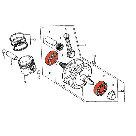 Moteur - Vilebrequin - Roulement - (x1) - 6328HS - CB/SL/XL 125S