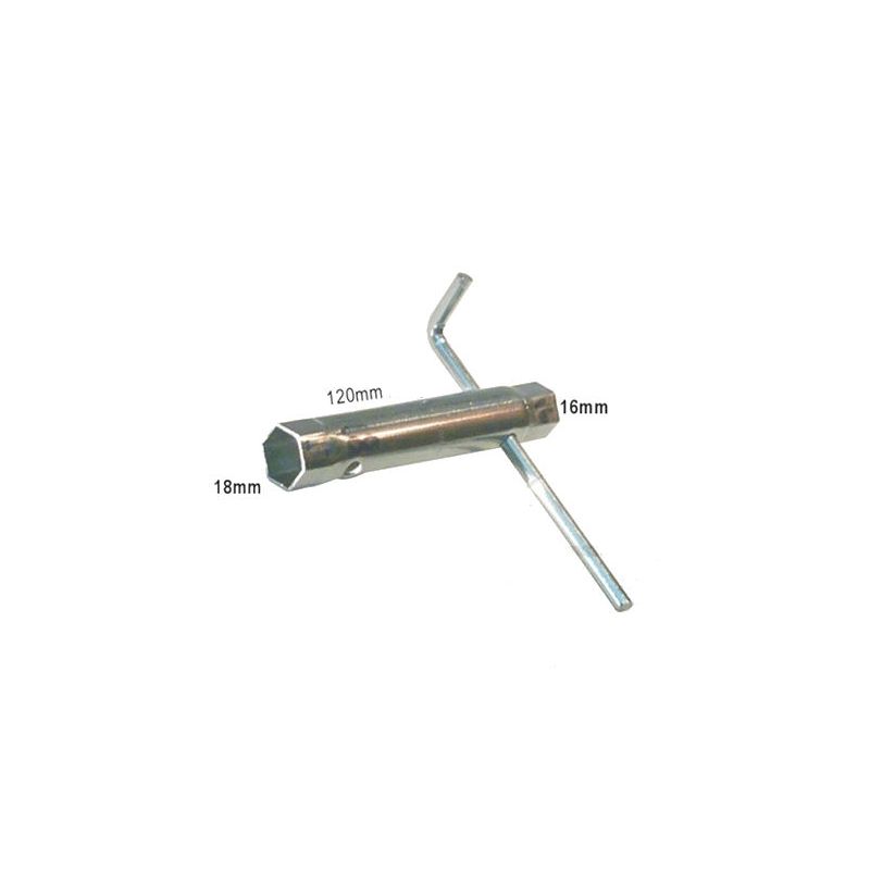 Service Moto Pieces|Bougie - clef - Hexa - 16/18mm - lg 120mm|Clef a bougie|10,20 €