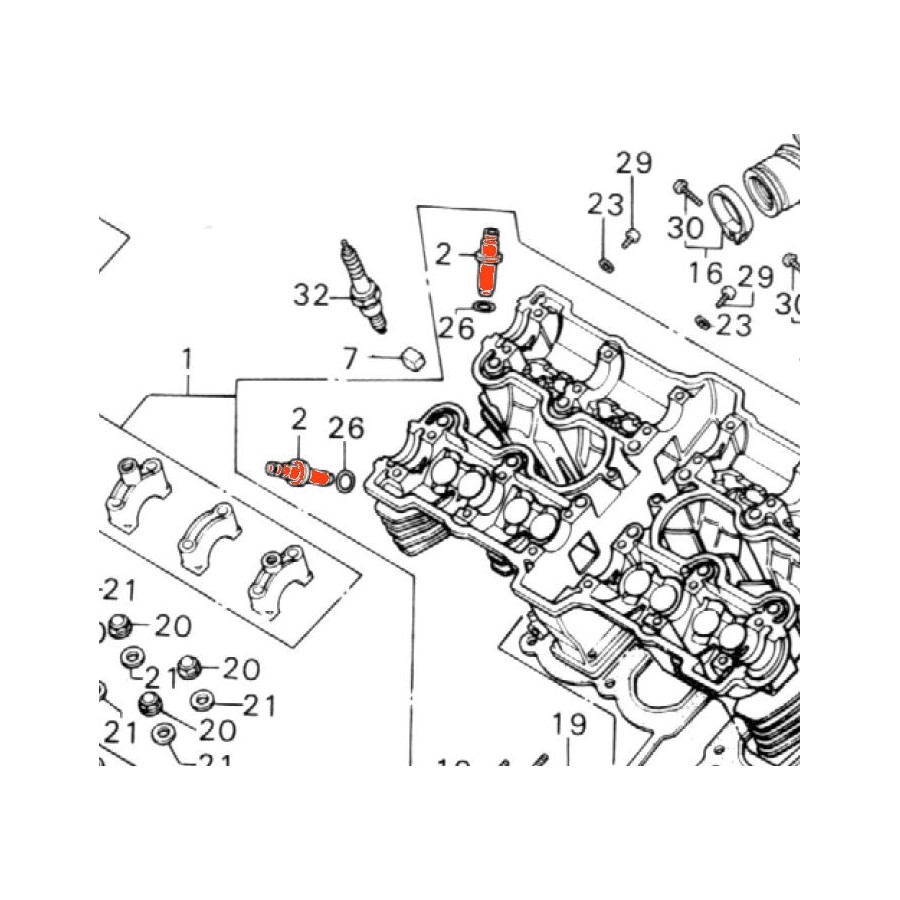 Moteur - Soupape - Guide Admin/echapp. - (x1) - CB 900 / 1100 K/F - VF750S 