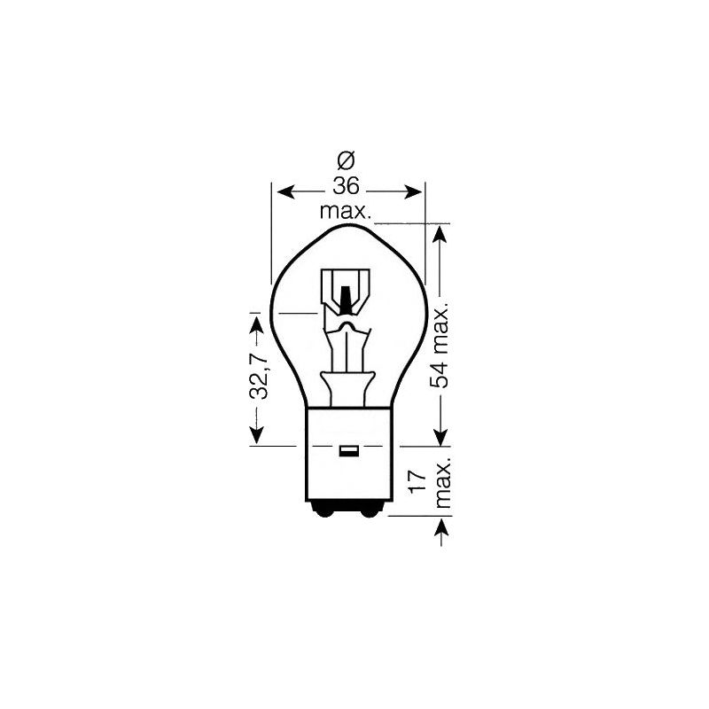 Service Moto Pieces|Ampoule - 12v - 45/40w - BA20D - ( 2 ergots )|Ampoule 12 Volt|3,90 €