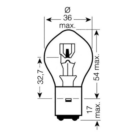 Service Moto Pieces|Ampoule - 12v - 25/25w - BA20D - ( 2 ergots )|Ampoule 12 Volt|3,51 €