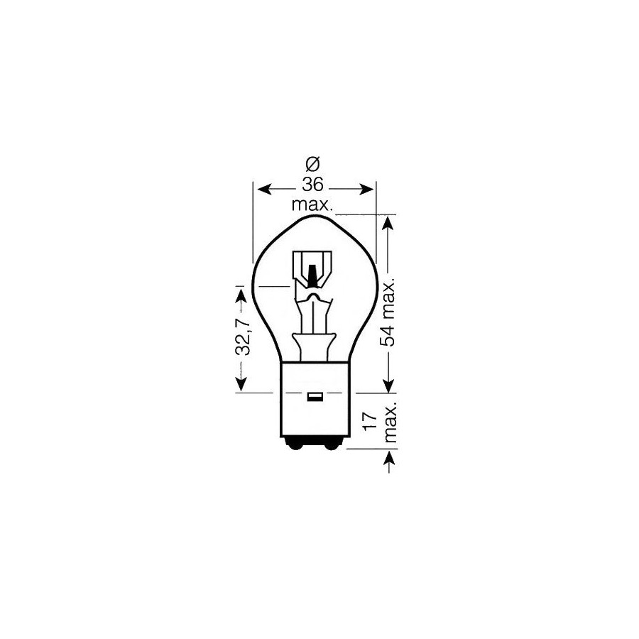 Ampoule - 12v - 35/35w - BA20D - Halogene - ( 2 ergots )