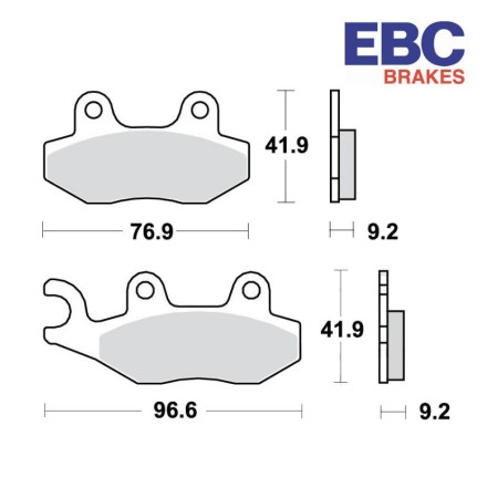 Service Moto Pieces|Frein - Jeu de Plaquettes - EBC - Organique - FA228|Plaquette|24,90 €