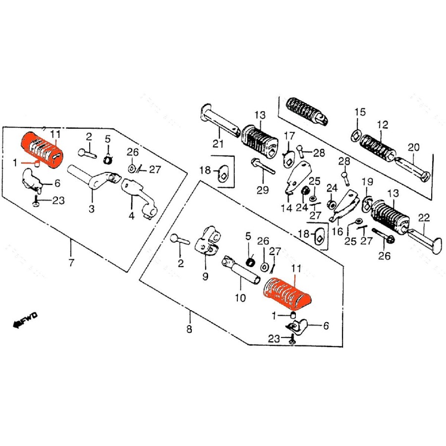 Service Moto Pieces|Cale Pied - Arriere - Complet |Cale Pied - Selecteur|139,90 €