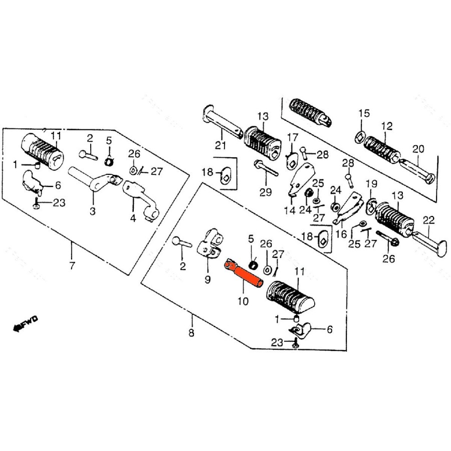 Service Moto Pieces|Ressort de cale pied - droit - ...|Cale Pied - Selecteur|7,25 €