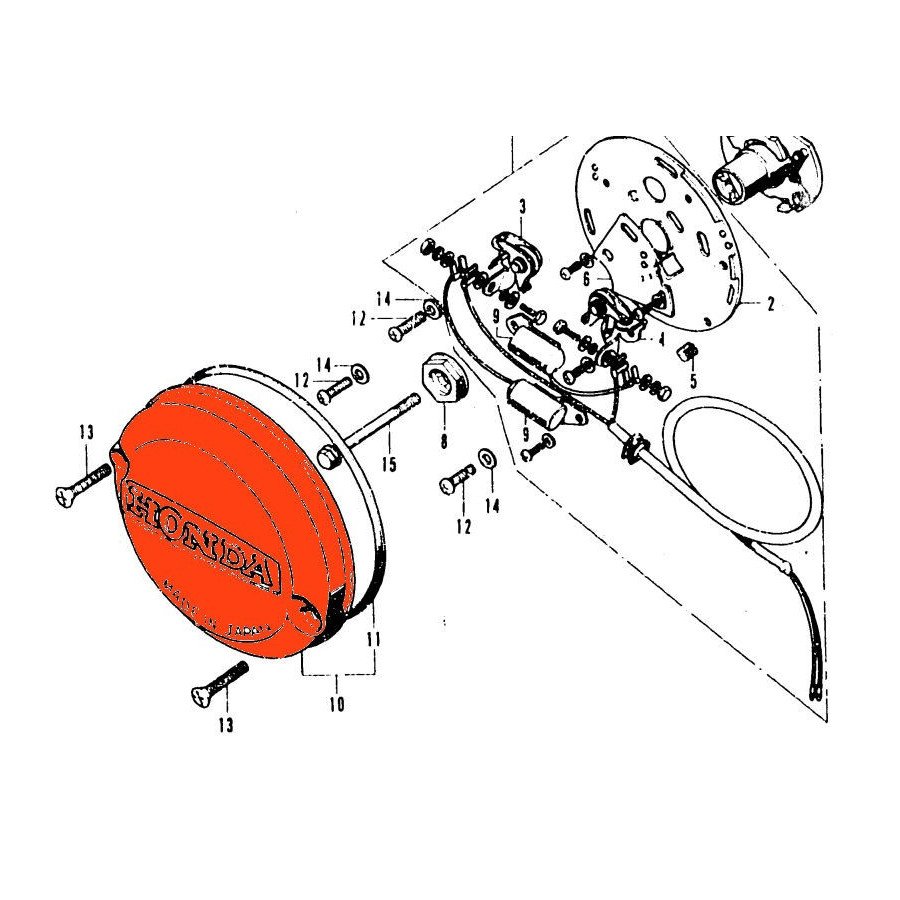 Allumage - Carter - Origine - CB350f, CB400F, CB500K, CB550K, CB550F