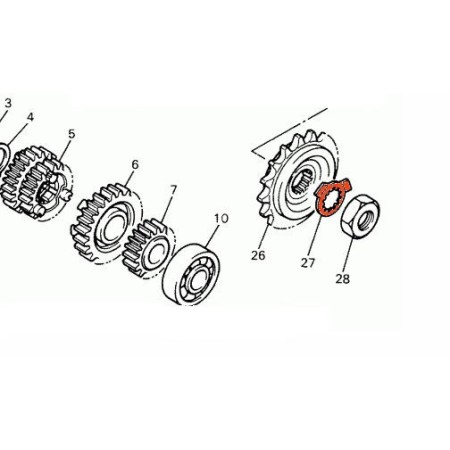 Service Moto Pieces|Transmission - Rondelle - blocage pignon sortie boite - 90215-21022 |1993 - YZF750 - (4HN..)|5,90 €