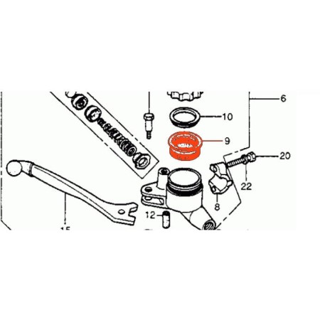 Frein - Maitre cylindre - (Avant/Arriere) - Membrane de reservoir - Bocal rond