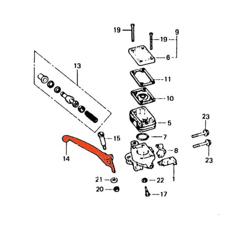 Service Moto Pieces|Levier - Frein - Maitre cylindre Avant - 4 vis - CB250 - CB400 - CB500 - CB650 - CB750 - CB900 ...|Levier|9,50 €