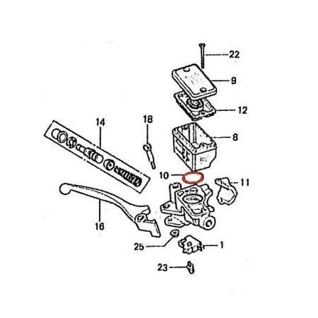 Frein - Maitre cylindre Avant - 2 vis - Joint de bocal - ø26.00 x2.20