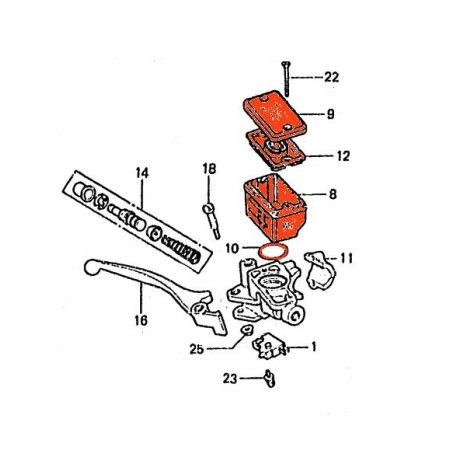 Frein - Maitre cylindre Avant - 2 vis - Kit Reservoir - bocal Avant