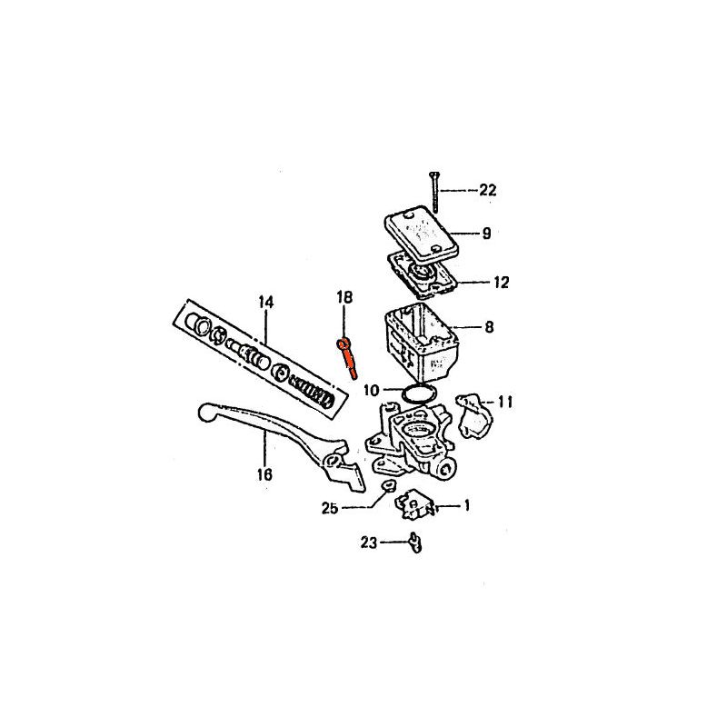 Service Moto Pieces|Frein - Maitre cylindre Avant - 2 vis - Boulon - Pivot de levier|Etrier Frein Avant|8,90 €