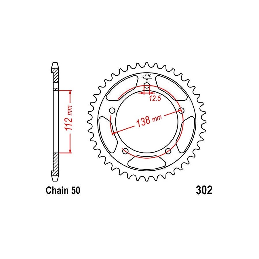 Transmission - Couronne - 530 - JTR-303 - 44 dents - 