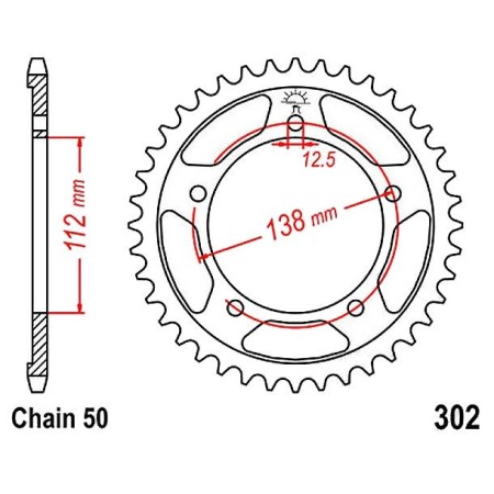 Transmission - Couronne - 530 - JTR-303 - 44 dents - 