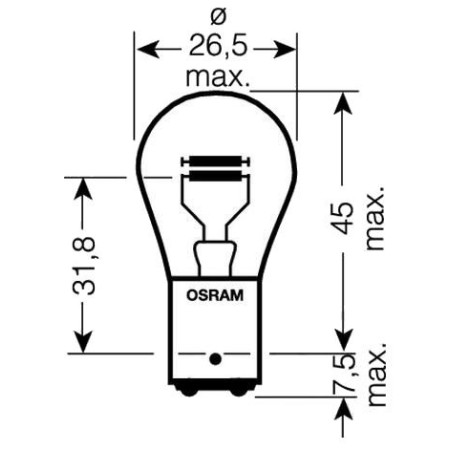 Ampoule - 12v - 21w/5w - BAY15D - Veilleuse/Stop