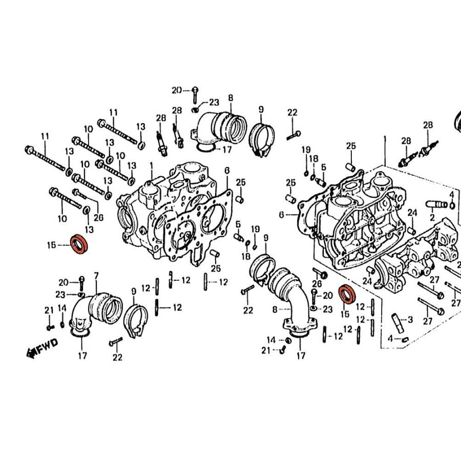 Service Moto Pieces|Moteur - Joint couvercle - cache culbuteur - Z650F - Z750 - 1981-... - 11009-1181/1237|Couvercle culasse - cache culbuteur|10,50 €