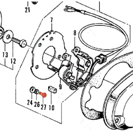 Service Moto Pieces|Allumage - Vis platinée - Vis de fixation - M4 x5mm|Vis - Tete Plate, bombée - DIN7985|1,60 €