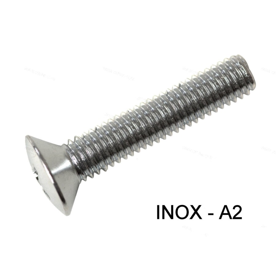 Service Moto Pieces|Vis - M6 x25mm - INOX - Cruciforme - Conique - Bombée - (x1)|Vis - Tete fraisée (conique)|0,80 €