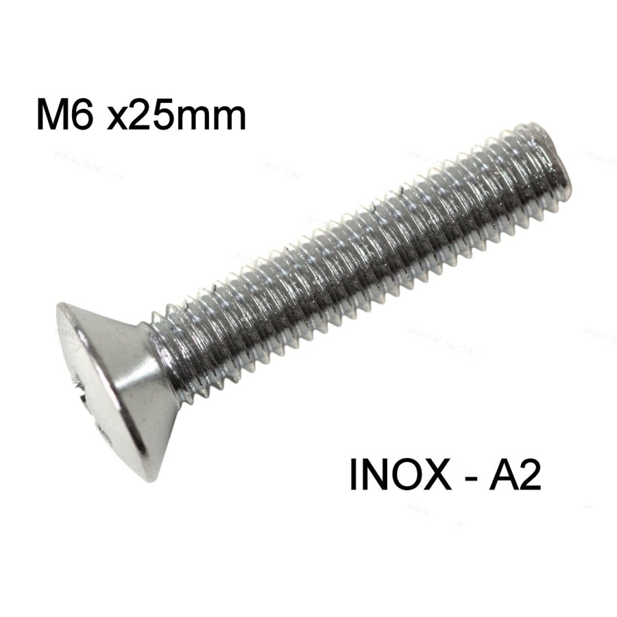 Service Moto Pieces|Vis - M6 x25mm - INOX  - DIN 966 - Philips - Bombée - (x1)|Par Defaut|1,00 €