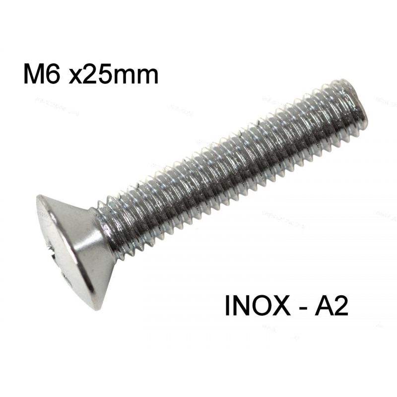 Vis - M6 x25mm - INOX  - DIN 966 - Philips - Bombée - (x1)