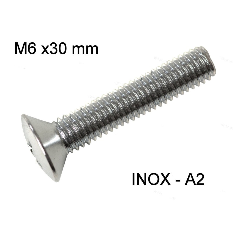 Service Moto Pieces|Vis - M6 x25mm - INOX - Cruciforme - Conique - Bombée - (x1)|Vis - Tete fraisée (conique)|0,80 €