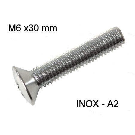 Vis - M6 x30 mm - INOX - Cruciforme - Bombée - (x1)