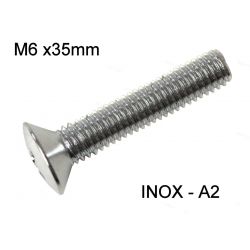 Vis - M6 x35 mm - INOX - Cruciforme - Bombée - (x1)