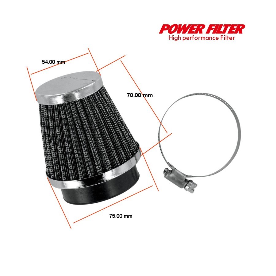 Service Moto Pieces|Filtre a air - ø28mm - PowerFilter - (x1)|Filtre a air - metal|8,50 €