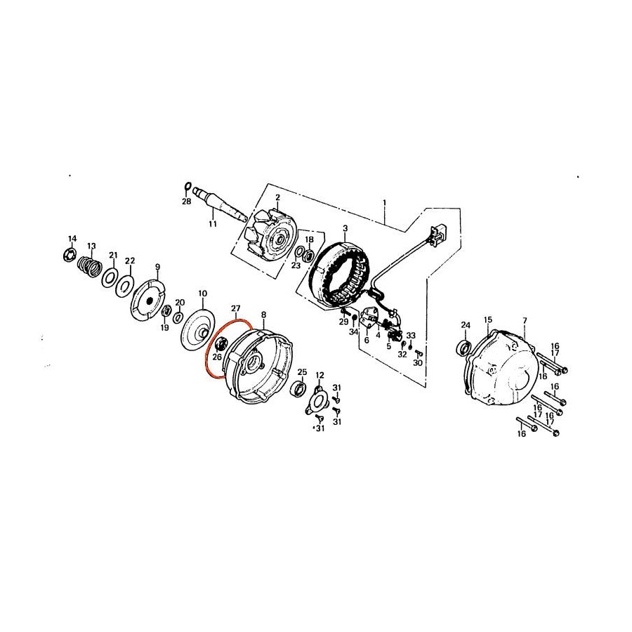 Carter Alternateur - Joint de boitier - CBX1000