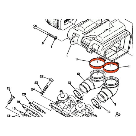 Service Moto Pieces|Manchon - Filtre a Air - Collier - 90460-49058|Filtre a Air|5,40 €