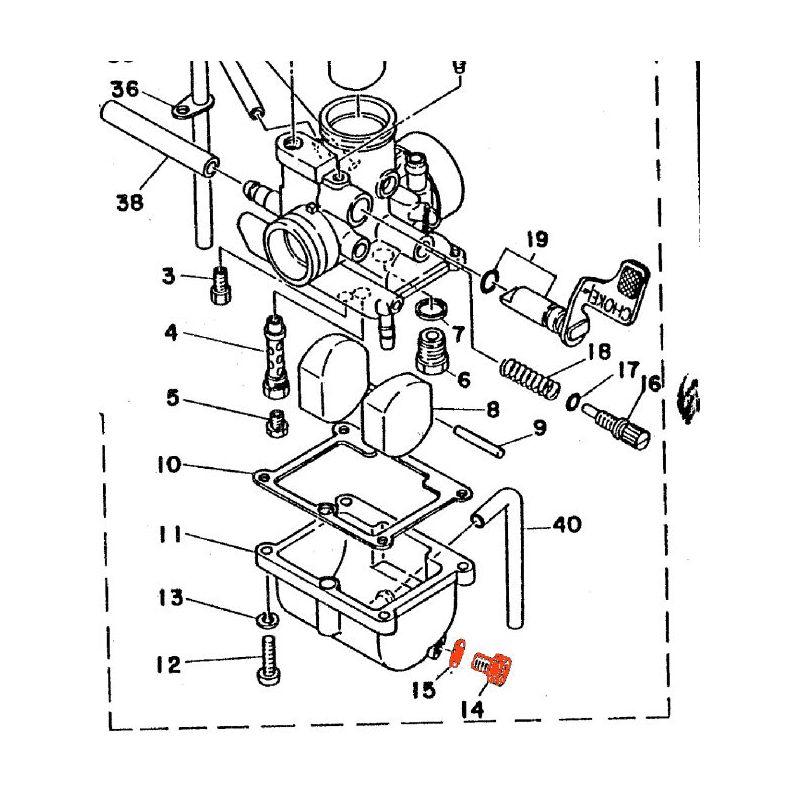 Carburateur - Vis de purge de Cuve - AT3 - DT125 - RD125 - RD200 - ... - 