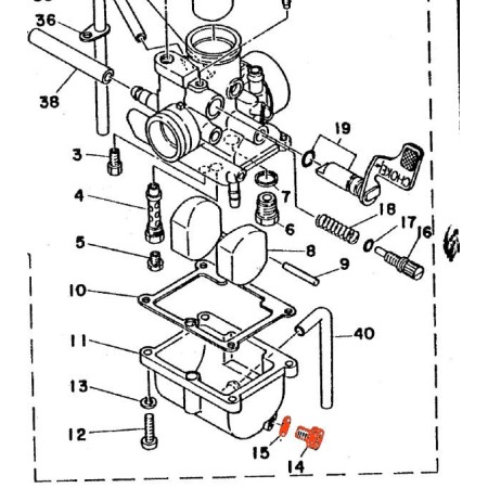 Carburateur - Vis de purge de Cuve - AT3 - DT125 - RD125 - RD200 - ... - 