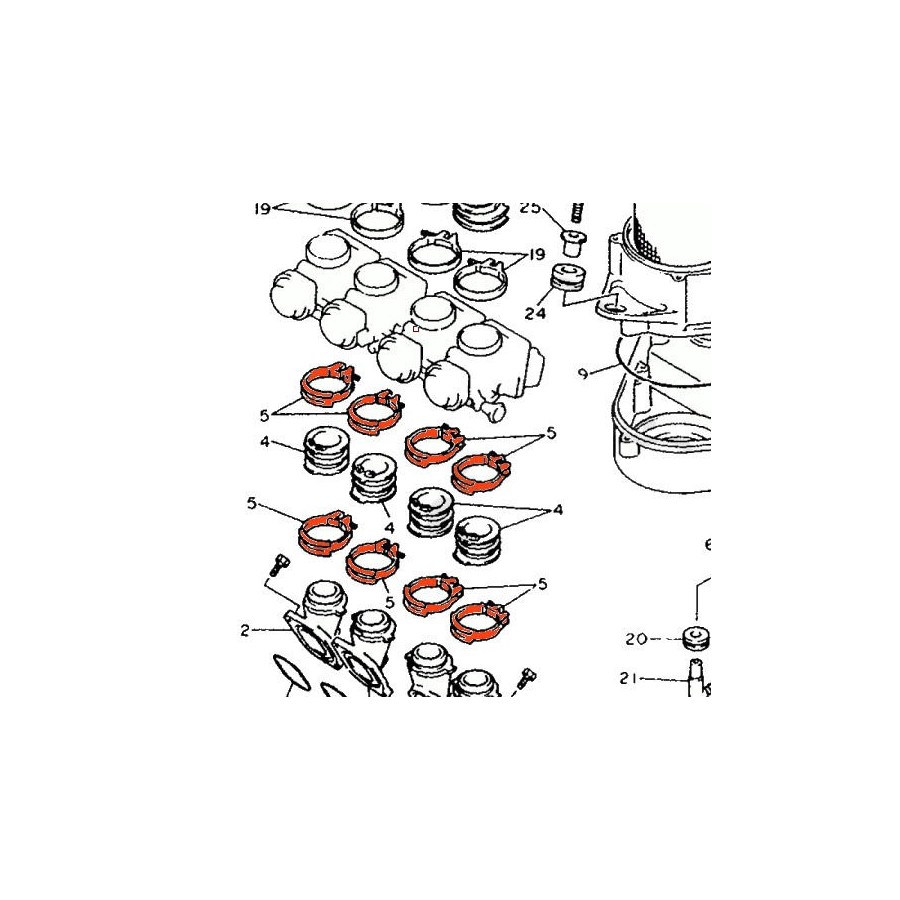 Filtre a air / Pipe admission - Collier - (x1) - 4BR13-575-00 Filtre a air / Pipe admission - Collier - (x1) - 4BR13-575-00