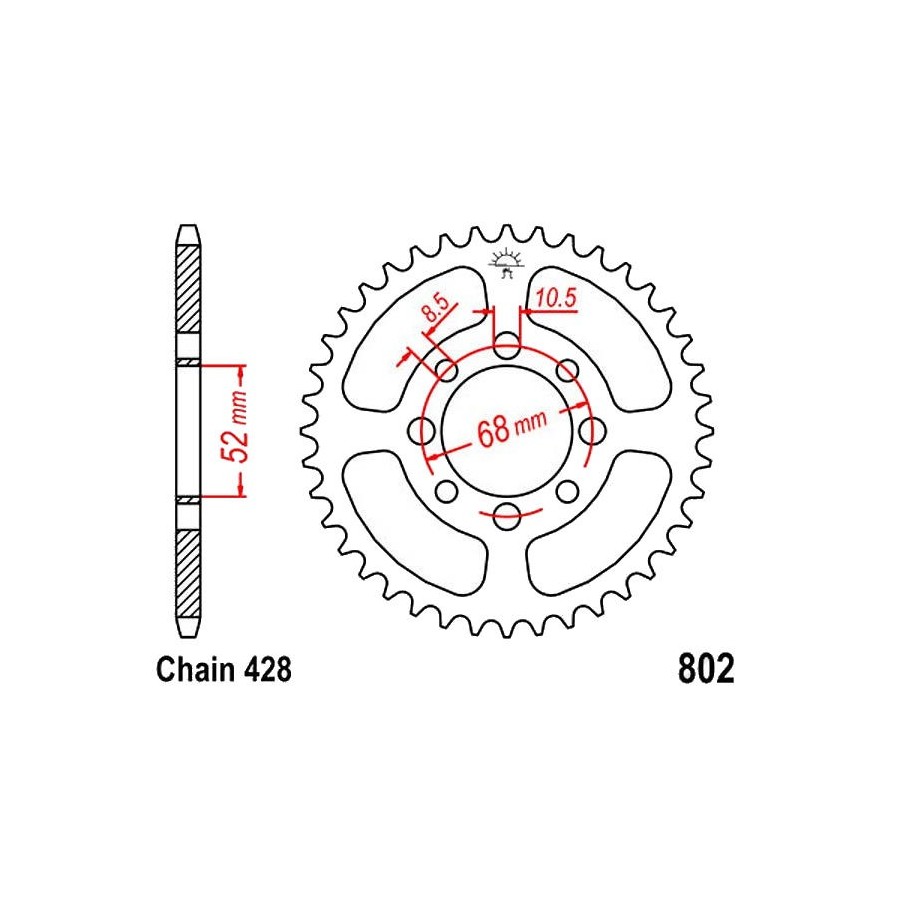 Service Moto Pieces|Transmission - Couronne - 43 dents - JTR 269|Chaine 428|25,90 €