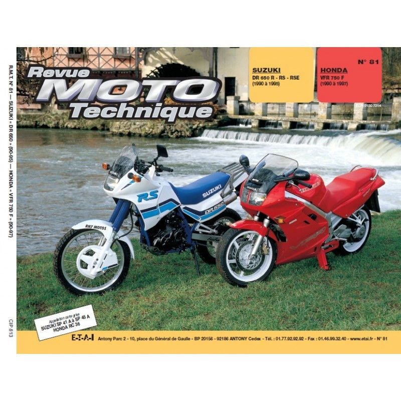 Service Moto Pieces|RTM - N° 081 - VFR750 (RC36) / DR650 - Revue Technique moto - Version PAPIER|Revue Technique - Papier|39,00 €