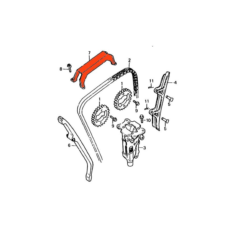 Distribution - Guide de chaine - "B" - CBR1000F