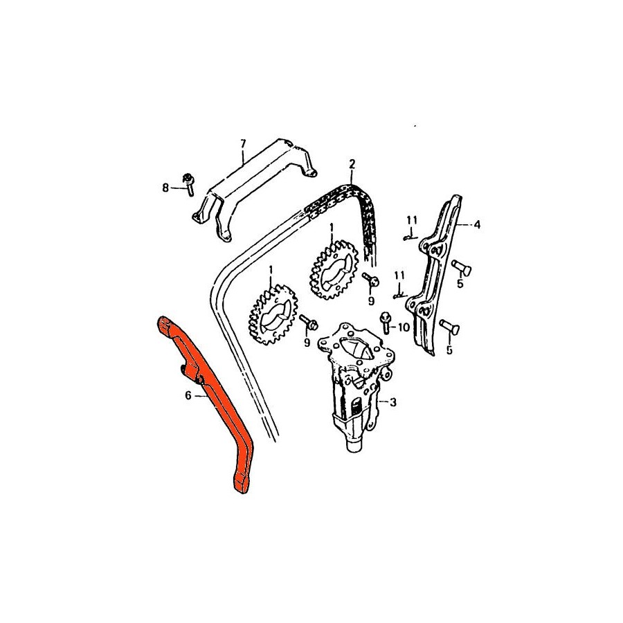 Distribution - Guide de chaine - "A" - CBR1000F