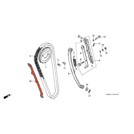 Distribution - Guide de chaine - CA125 - CB125Td - CM125...