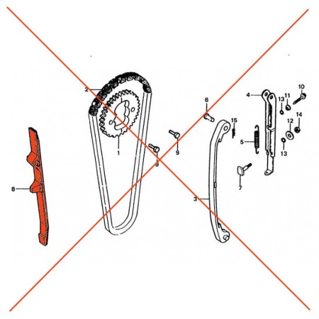 Service Moto Pieces|Distribution - Patin - Guide de chaine - CB400 N - N'est plus disponible|Distribution|69,90 €