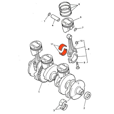 Moteur - Bielle - 1/2 Coussinet - (x1) - Bleu - 36Y-11656-10 / 1L9-11656-00