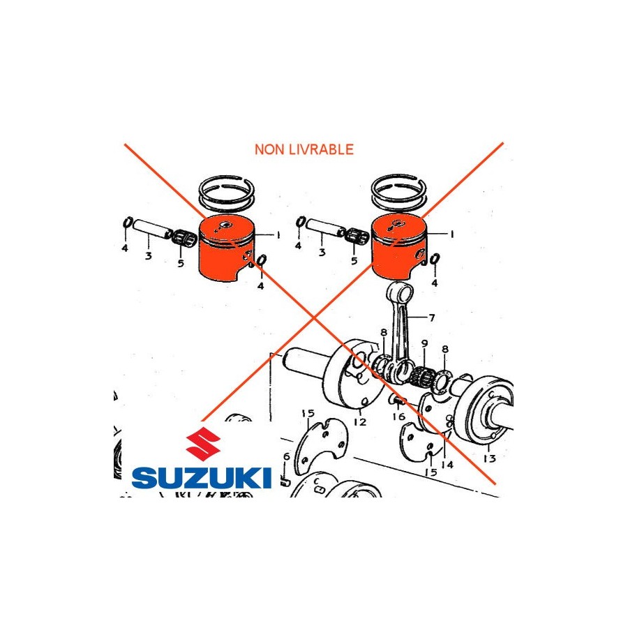 Moteur - Piston - (+1.00) - GT125 A/B - 12110-36500-100