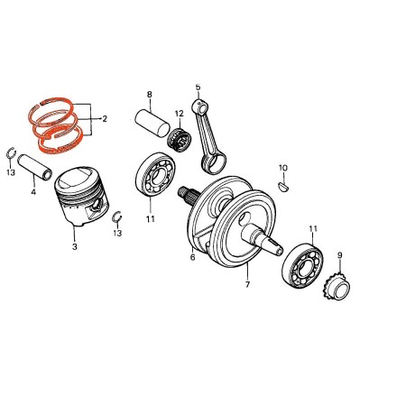 Moteur - Segment - (+0.00) - XL125 s - Origine Honda