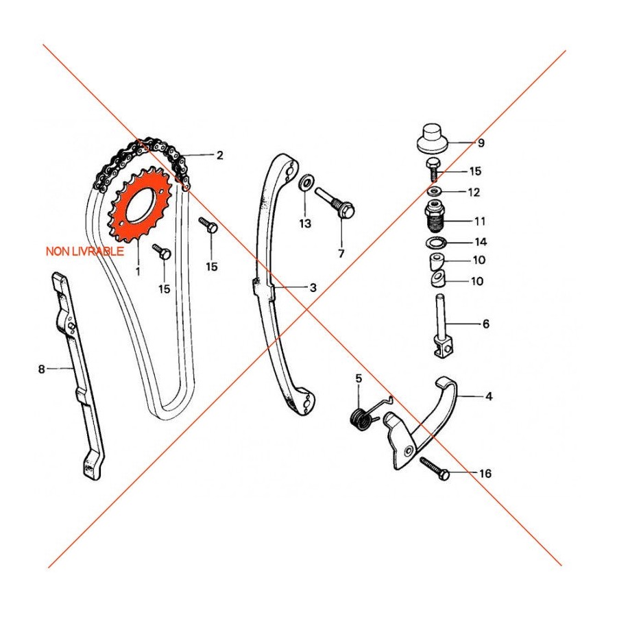 Service Moto Pieces|Distribution - Tendeur - CX400 - CX500 - GL500 - Adaptable|Distribution|43,85 €